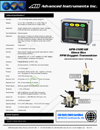 Thumbnail of document Manual - GPR-1500 Oxygen Analyzer